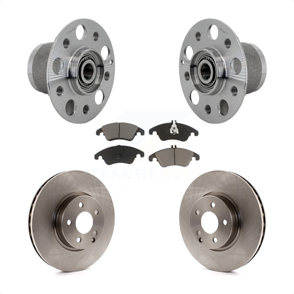 Hub Bearing Brake Rotor & Pads Front Kit For Mercedes-Benz C300 E350 C350 SLC300
