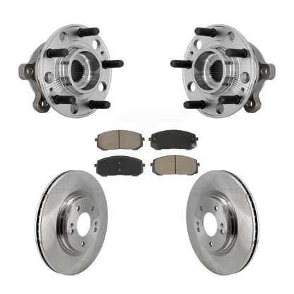 Hub Bearing Assembly Disc Brake Rotor & Pads Front Kit For Hyundai Sonata Kia K5