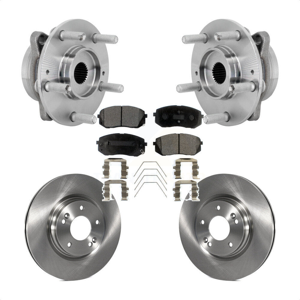 Hub Bearing Assembly Disc Brake Rotor Pads Front Kit For Hyundai Kona Kia Seltos