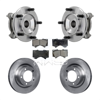 Hub Bearing Assembly Brake Rotor And Pad Front Kit For Toyota Tundra Sequoia RWD