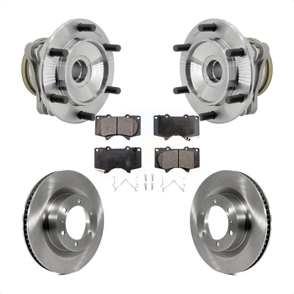 Hub Bearing Assembly Brake Rotor Pads Front Kit For 2010-2021 Toyota 4Runner RWD