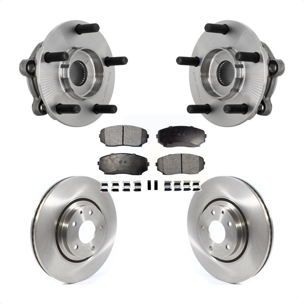 Hub Bearing Assembly Disc Brake Rotor And Pad Front Kit For 2016-2023 Mazda CX-9