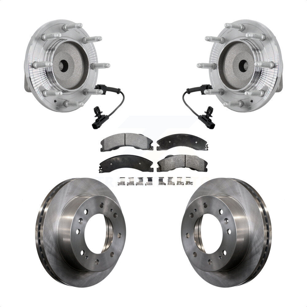 Hub Bearing Brake Rotor Pad Front Kit For GMC Chevrolet Sierra 2500 HD Silverado