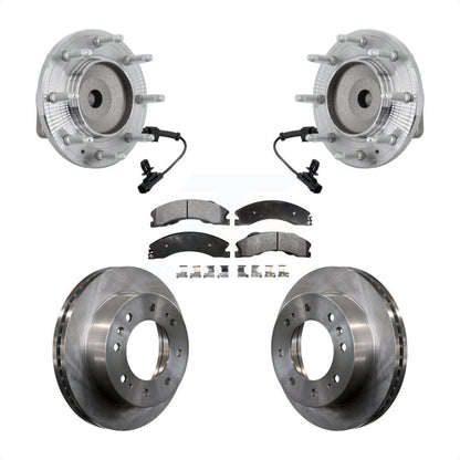 Hub Bearing Brake Rotor Pad Front Kit For GMC Chevrolet Sierra 2500 HD Silverado