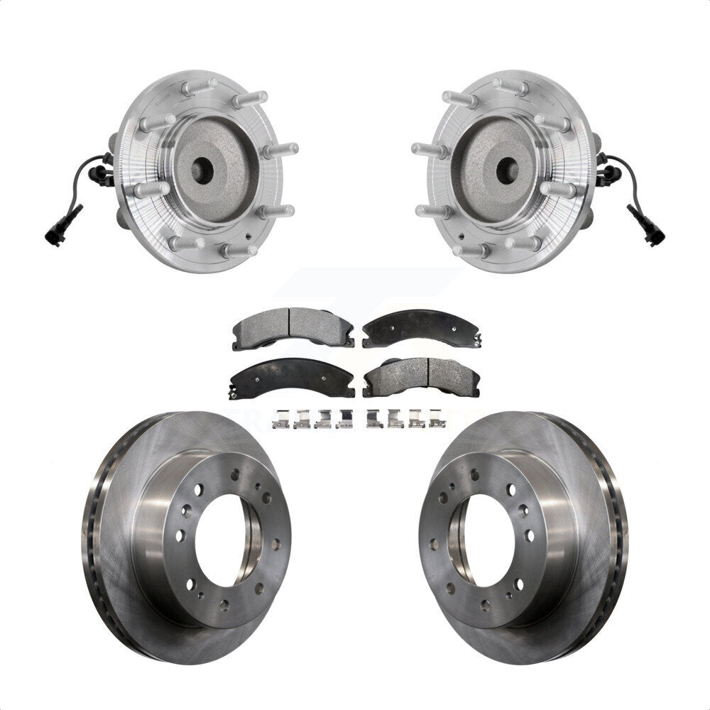 Hub Bearing Brake Rotor Pad Front Kit For GMC Sierra 3500 HD Chevrolet Silverado