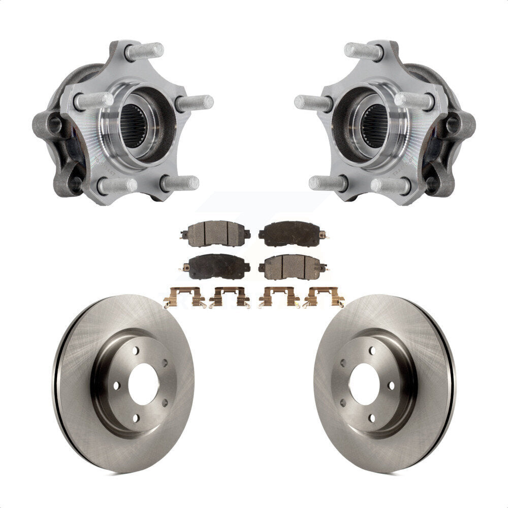 Hub Bearing Assembly Disc Brake Rotor Pads Front Kit For 2019-2023 Nissan Altima