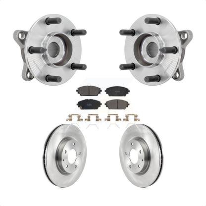 Hub Bearing Assembly Disc Brake Rotor & Pads Front Kit For 2021-2022 Mazda 3 AWD
