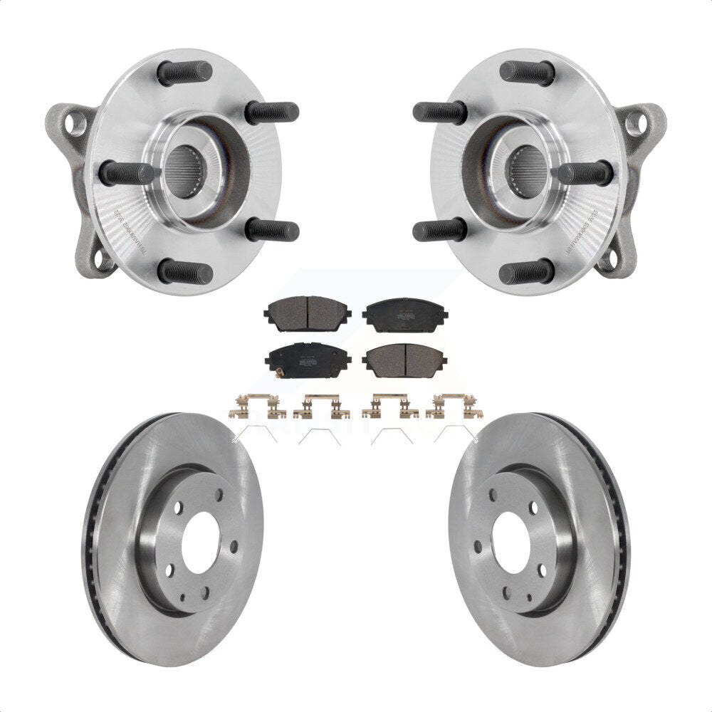 Hub Bearing Assembly Disc Brake Rotor & Pads Front Kit For 2021-2022 Mazda 3 FWD