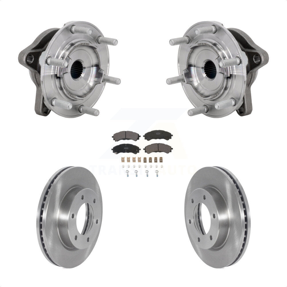 Hub Bearing Assembly Brake Rotor And Pad Front Kit For 2019-2023 Ford Ranger 4WD