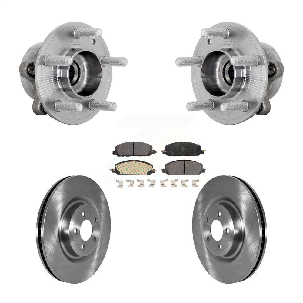 Hub Bearing Brake Rotor & Pad Front Kit For Ford Explorer Lincoln Aviator Police