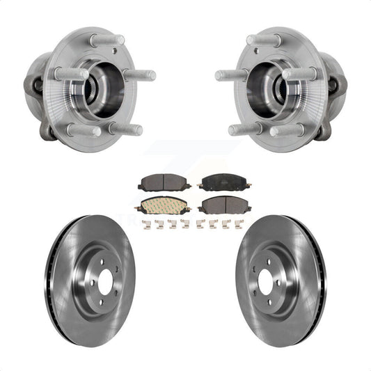 Hub Bearing Brake Rotor & Pad Front Kit For Ford Explorer Lincoln Aviator Police