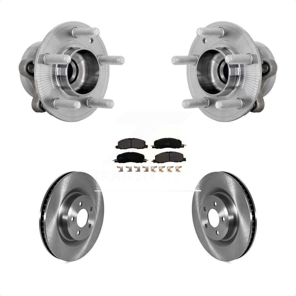 Hub Bearing Disc Brake Rotor Pad Front Kit For Ford Explorer Lincoln Aviator AWD