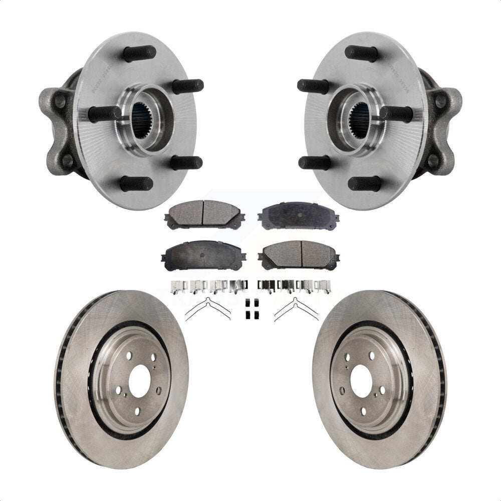 Hub Bearing Assembly Brake Rotor & Pad Front Kit For 2020-2022 Toyota Highlander