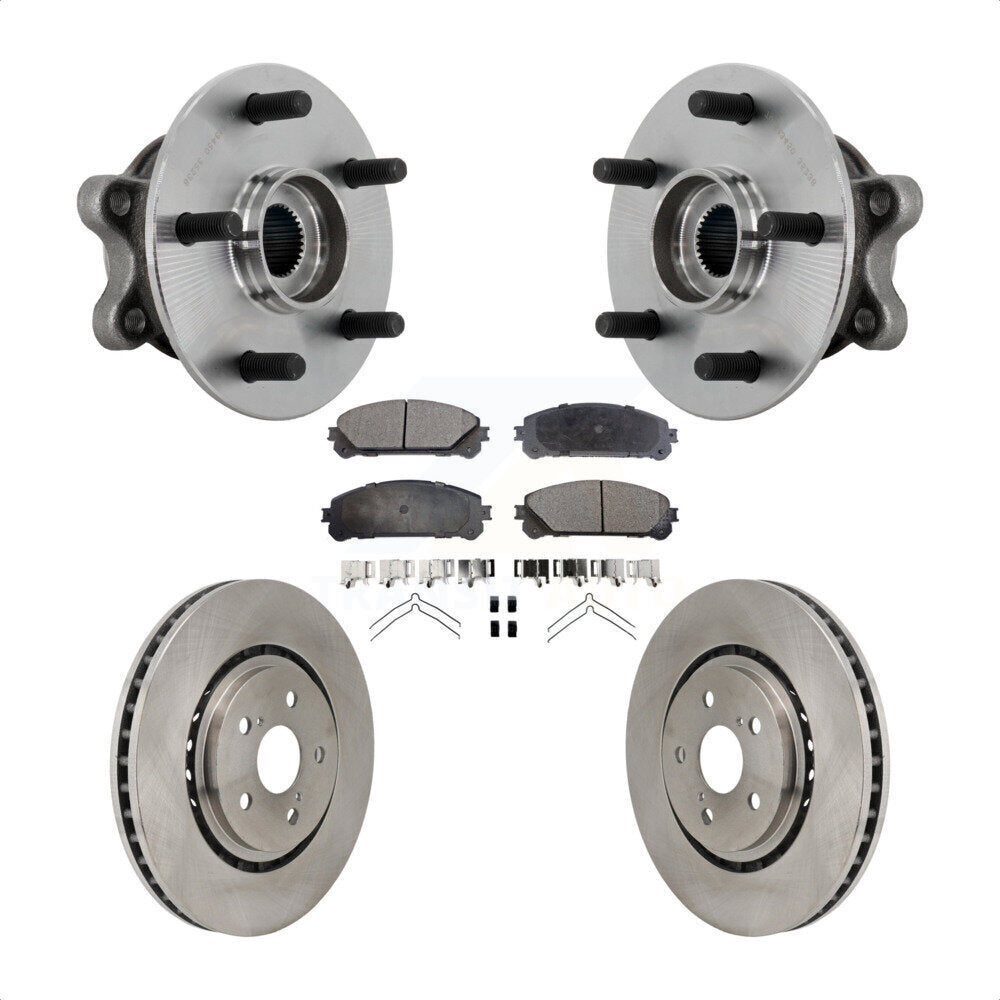 Hub Bearing Assembly Disc Brake Rotor Pads Front Kit For 2021-2023 Toyota Sienna