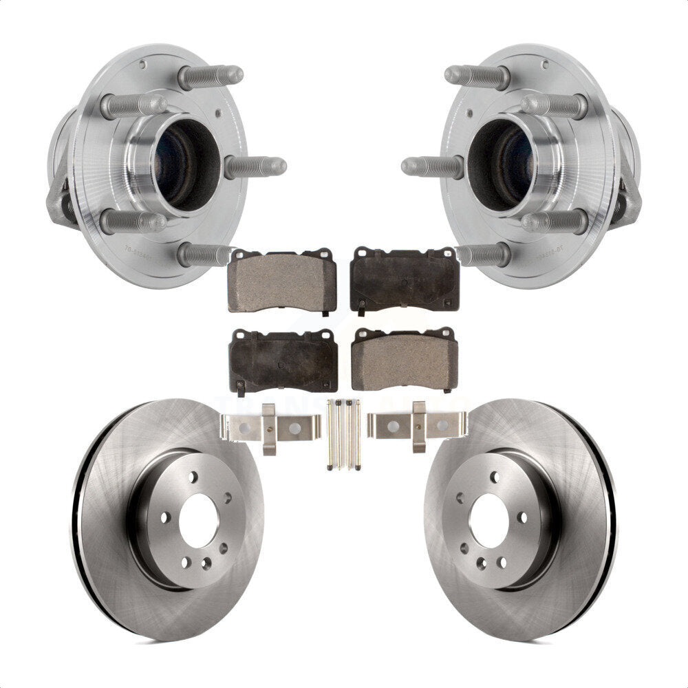 Hub Bearing Assembly Disc Brake Rotors And Pads Front Kit For Cadillac ATS