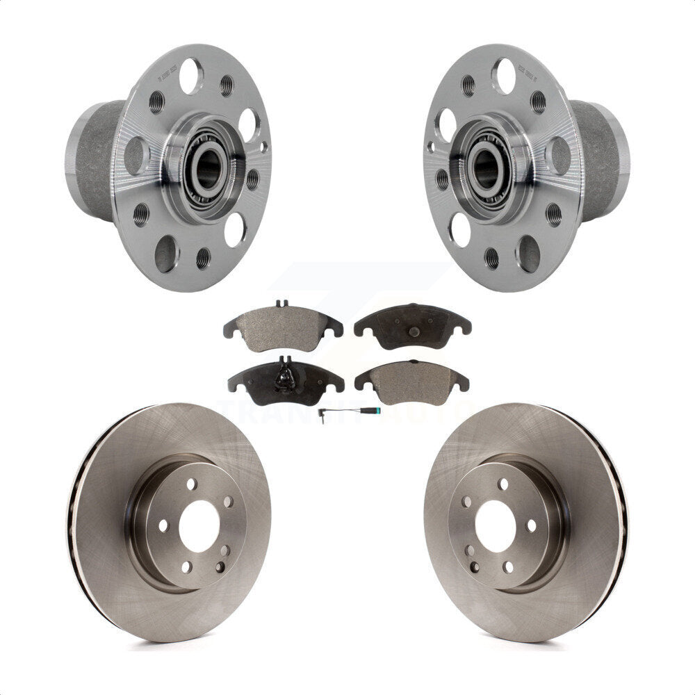 Hub Bearing Brake Rotor & Pads Front Kit For Mercedes-Benz C300 E350 C350 SLC300