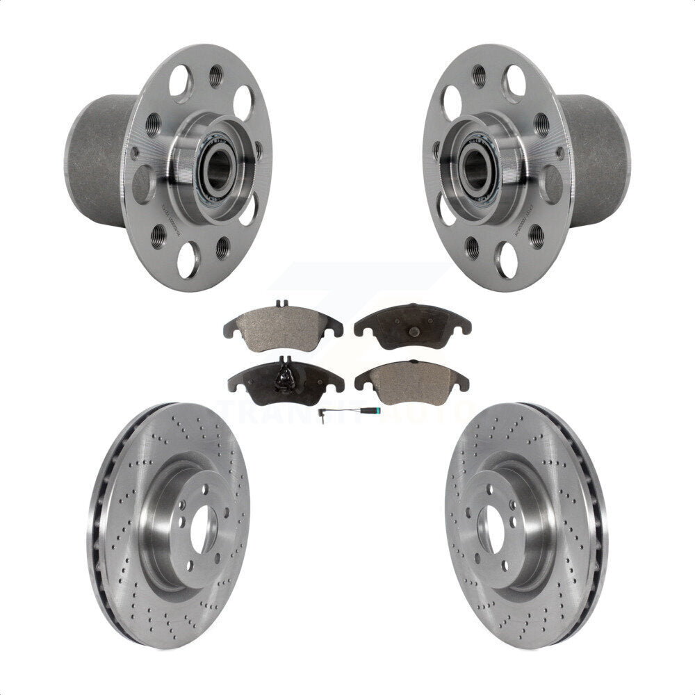 Hub Bearing Assembly Disc Brake Rotor Pads Front Kit For Mercedes-Benz E400 E550