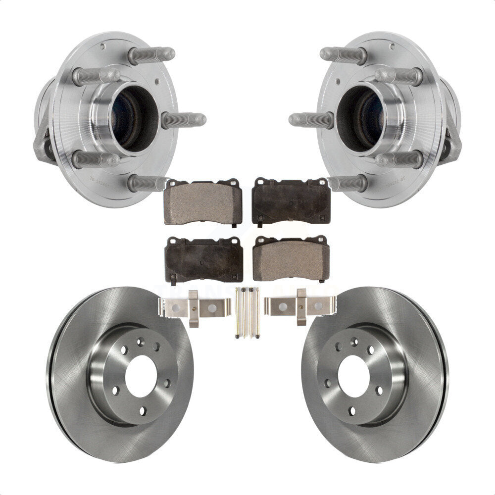 Hub Bearing Disc Brake Rotor & Pad Front Kit For 2019 Cadillac ATS Base with RWD