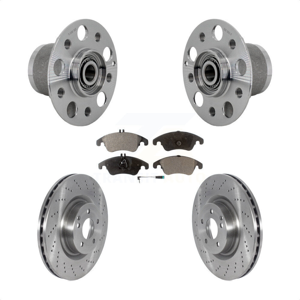 Hub Bearing Assembly Disc Brake Rotor Pads Front Kit For Mercedes-Benz C250 E550
