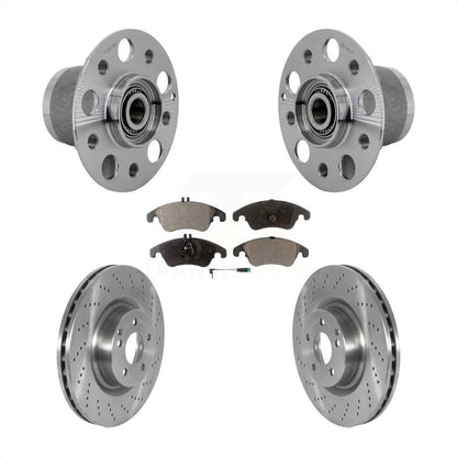 Hub Bearing Assembly Disc Brake Rotor Pads Front Kit For Mercedes-Benz C250 E550
