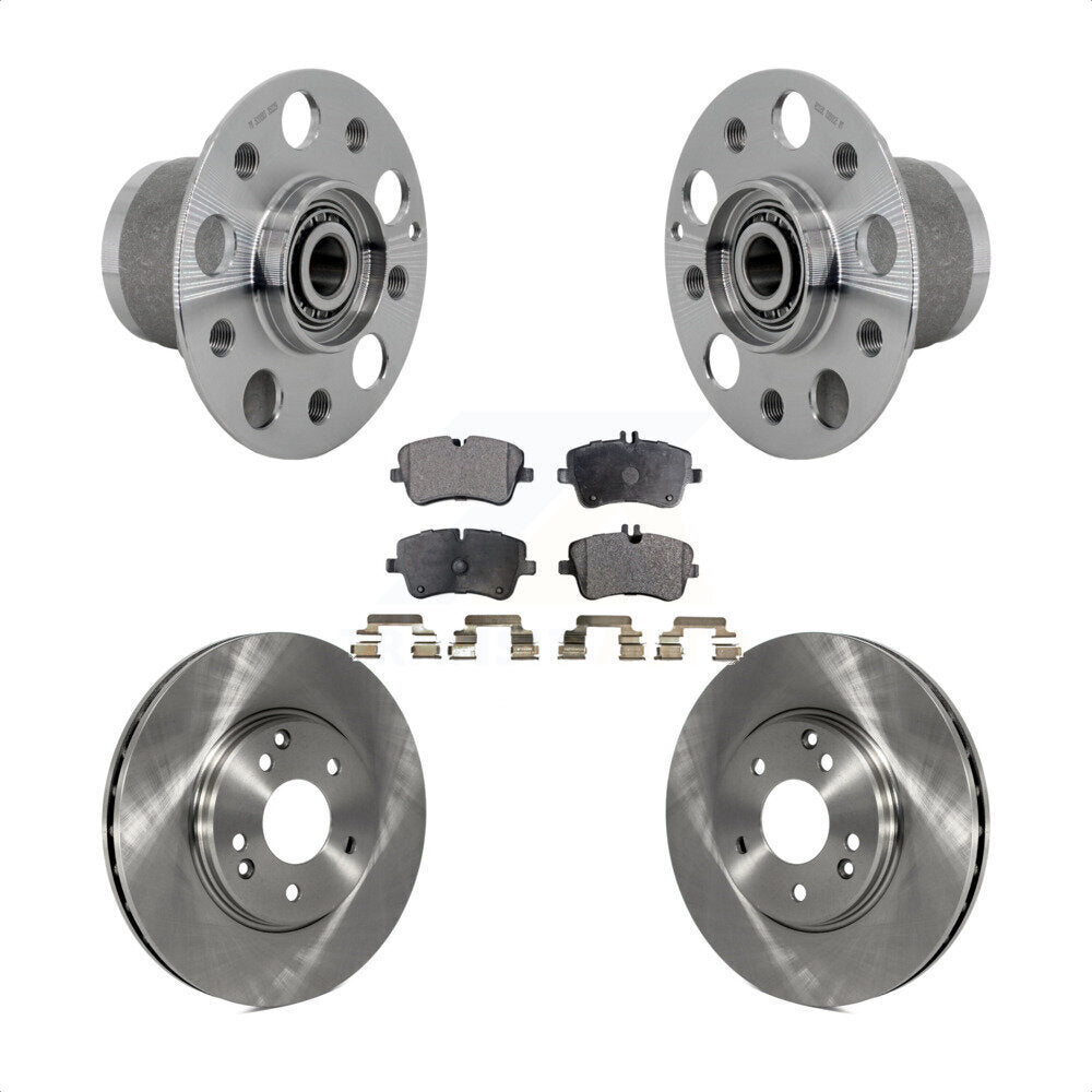 Hub Bearing Disc Brake Rotor Pads Front Kit For 2006-2007 Mercedes-Benz C350 RWD