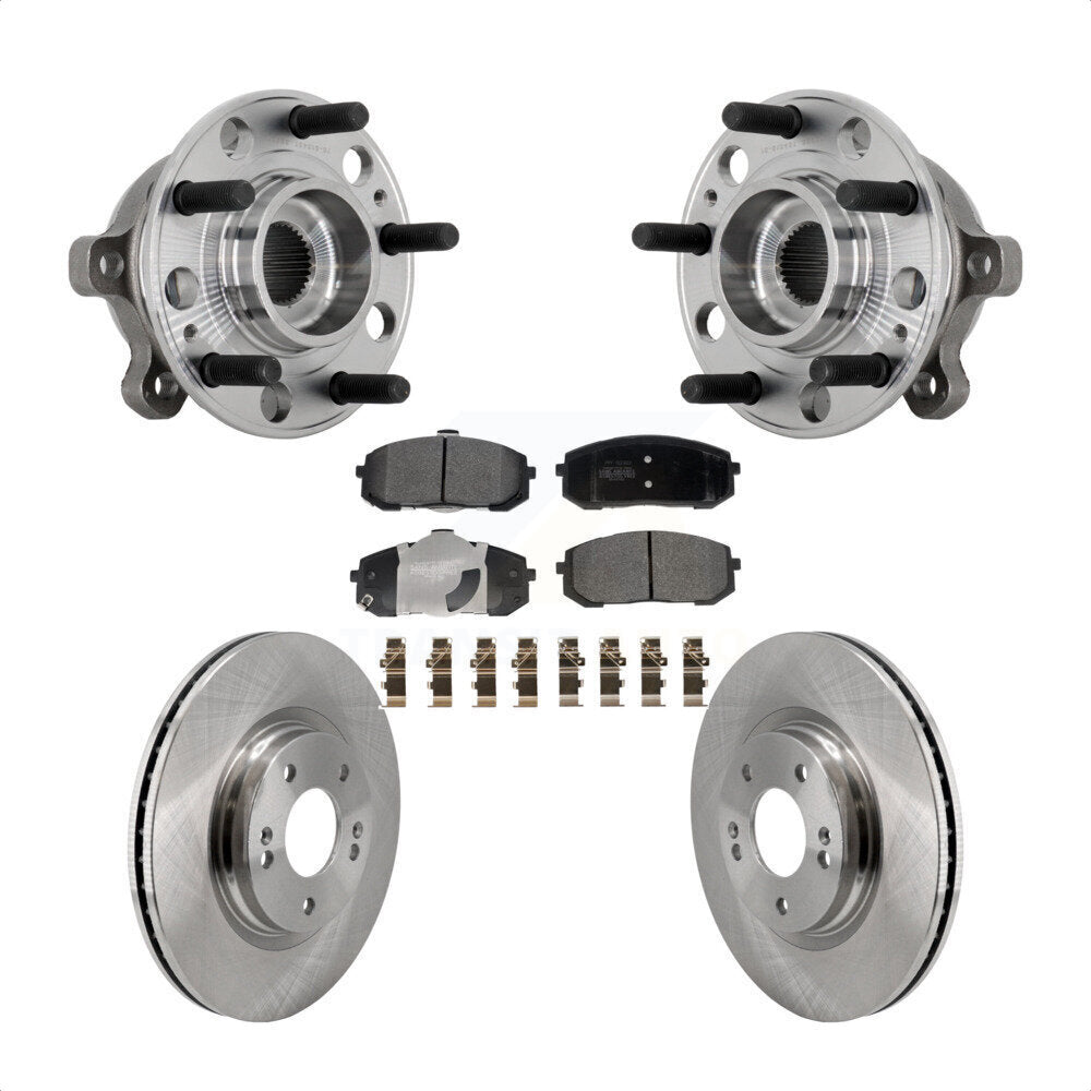 Hub Bearing Assembly Disc Brake Rotor & Pads Front Kit For Hyundai Sonata Kia K5