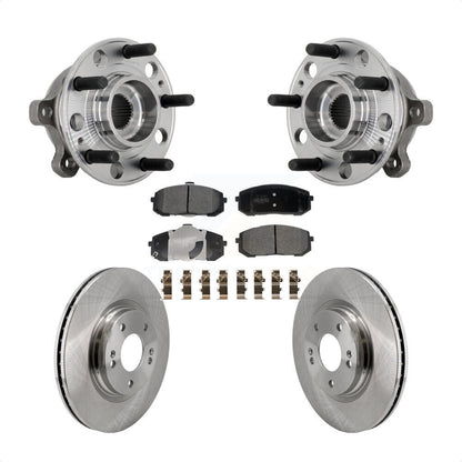 Hub Bearing Assembly Disc Brake Rotor & Pads Front Kit For Hyundai Sonata Kia K5