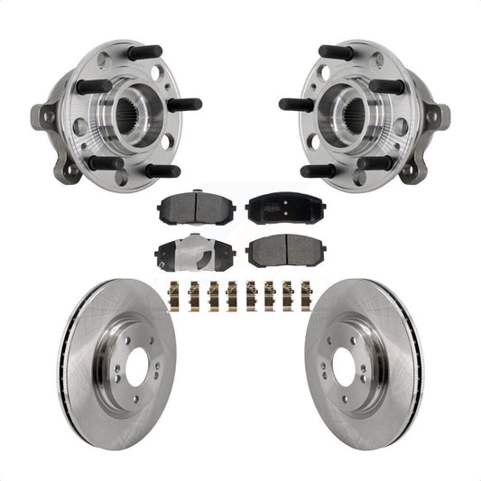 Hub Bearing Assembly Disc Brake Rotor & Pads Front Kit For Hyundai Sonata Kia K5