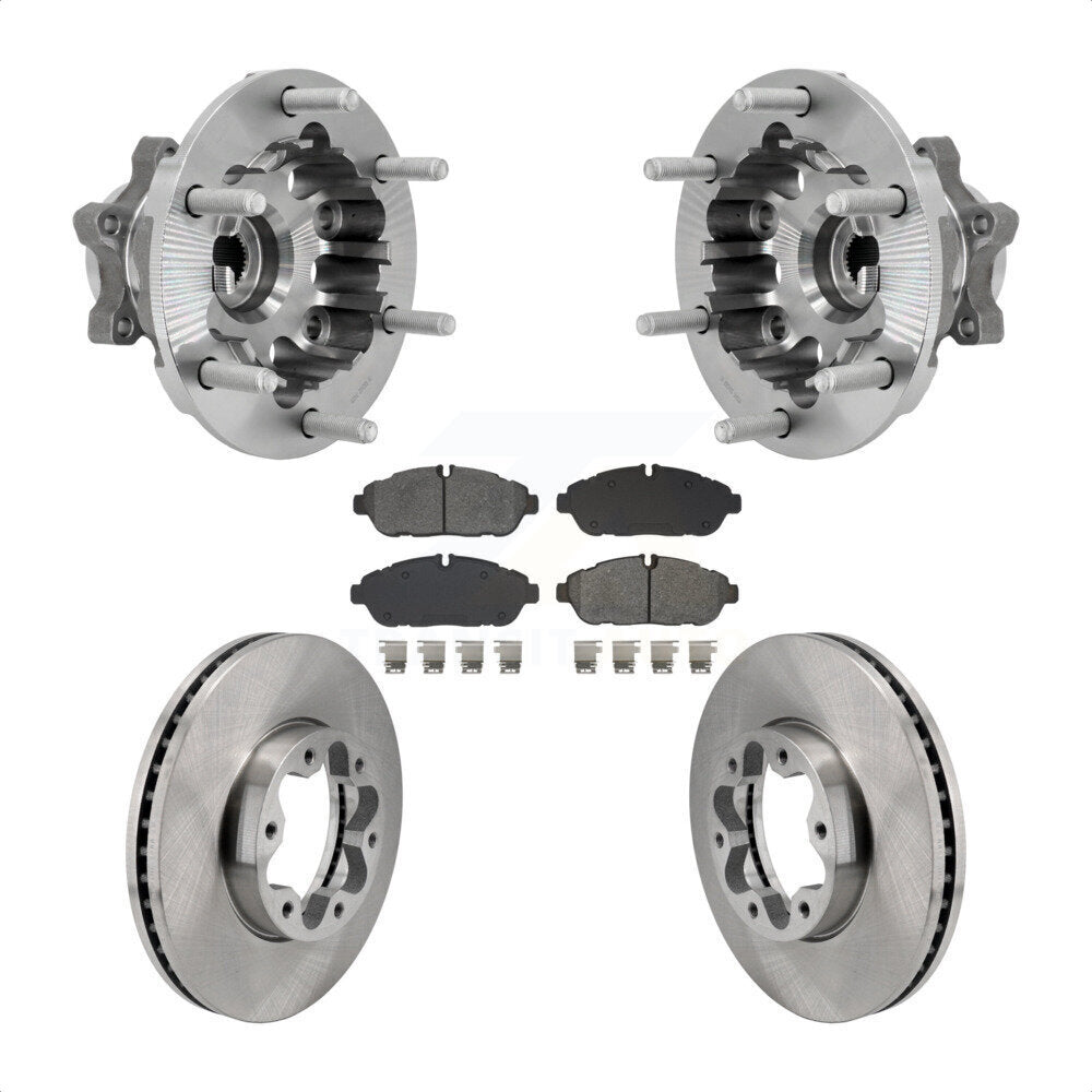 Hub Bearing Disc Brake Rotor Pads Front Kit For Ford Transit-250 Transit-350 AWD