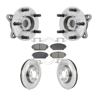 Hub Bearing Assembly Disc Brake Rotor & Pads Front Kit For 2021-2022 Mazda 3 AWD