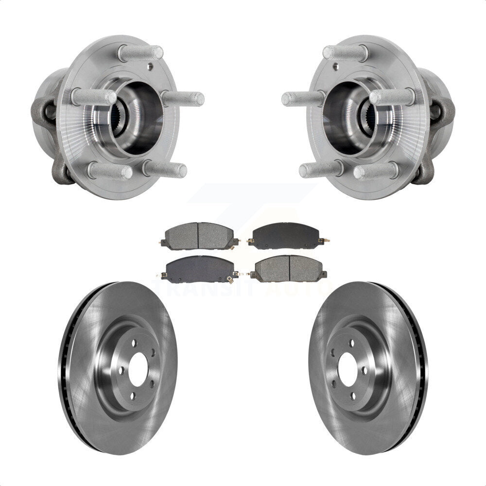 Hub Bearing Brake Rotor & Pad Front Kit For Ford Explorer Lincoln Aviator Police