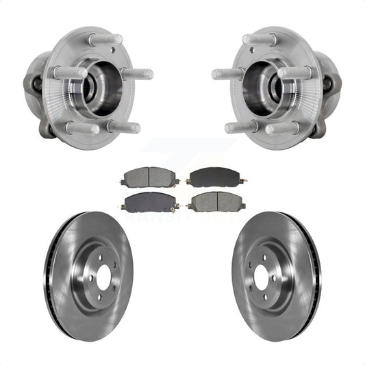 Hub Bearing Brake Rotor & Pad Front Kit For Ford Explorer Lincoln Aviator Police