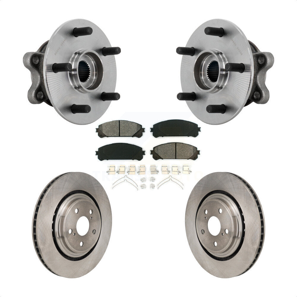 Hub Bearing Assembly Brake Rotor & Pad Front Kit For 2020-2022 Toyota Highlander