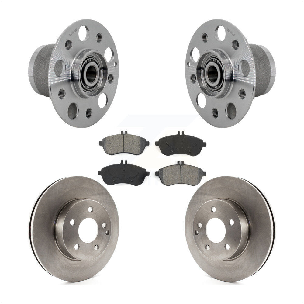 Hub Bearing Assembly Disc Brake Rotor Pads Front Kit For Mercedes-Benz C300 C250