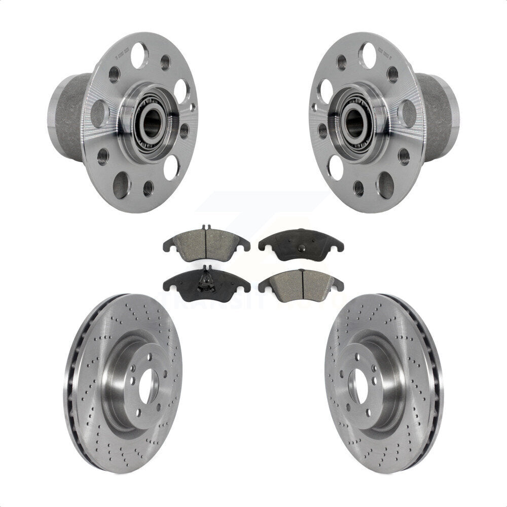 Hub Bearing Assembly Disc Brake Rotor Pads Front Kit For Mercedes-Benz C250 E550