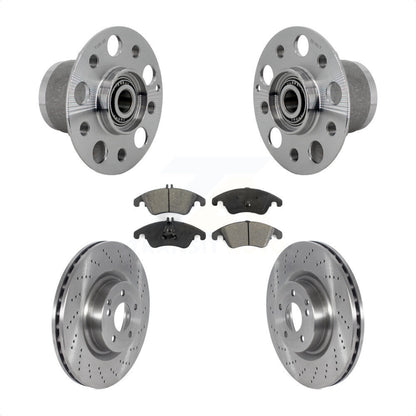 Hub Bearing Assembly Disc Brake Rotor Pads Front Kit For Mercedes-Benz C250 E550