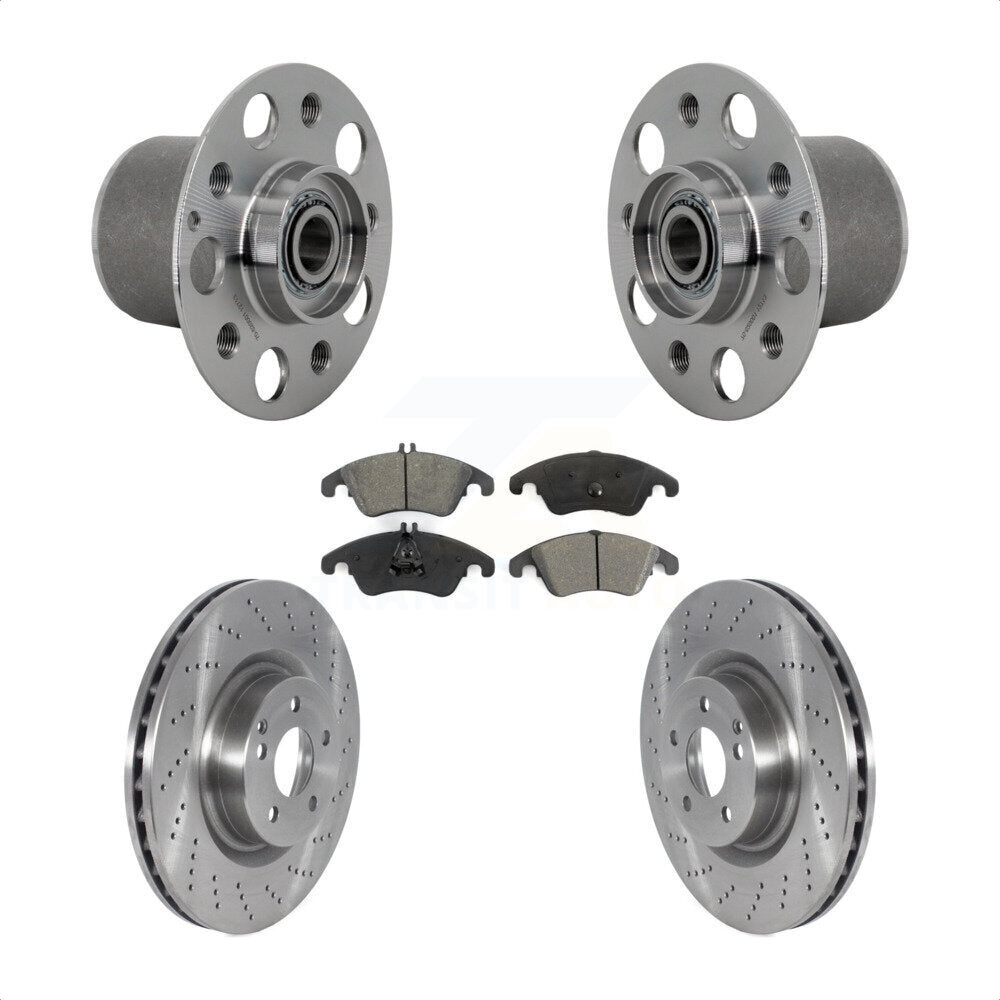 Hub Bearing Assembly Disc Brake Rotor Pads Front Kit For Mercedes-Benz E400 E550