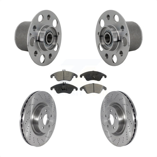 Hub Bearing Assembly Disc Brake Rotor Pads Front Kit For Mercedes-Benz E400 E550