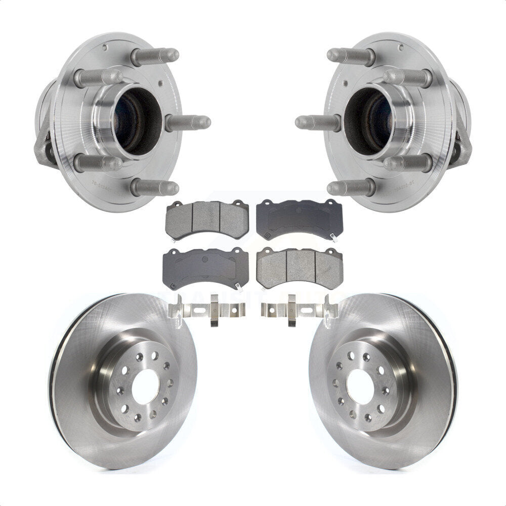 Hub Bearing Assembly Disc Brake Rotors And Pads Front Kit For Cadillac CTS