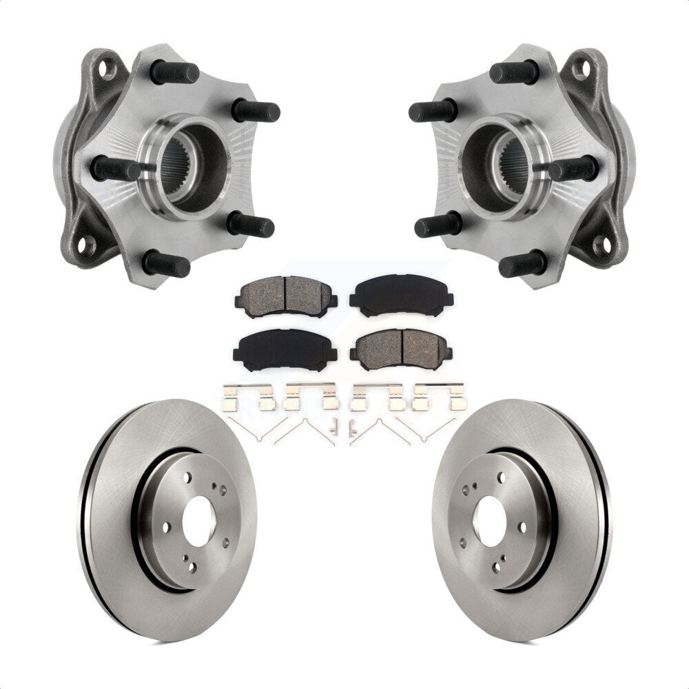 Hub Bearing Assembly Disc Brake Rotor Pad Front Kit For 2010-2013 Suzuki Kizashi