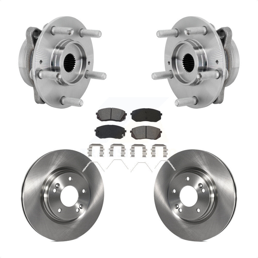 Hub Bearing Assembly Disc Brake Rotor Pads Front Kit For Hyundai Kona Kia Seltos