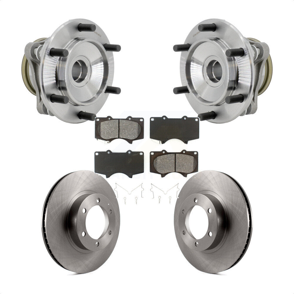 Hub Bearing Assembly Disc Brake Rotors And Pads Front Kit For Toyota 4Runner RWD