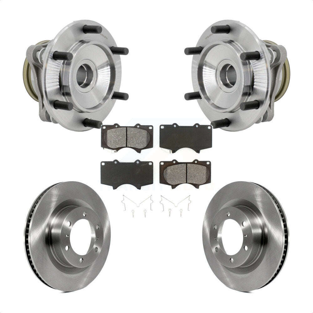 Hub Bearing Assembly Brake Rotor Pads Front Kit For 2010-2021 Toyota 4Runner RWD