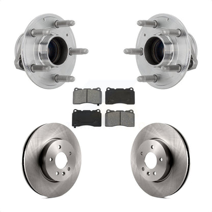 Hub Bearing Assembly Disc Brake Rotors And Pads Front Kit For Cadillac ATS