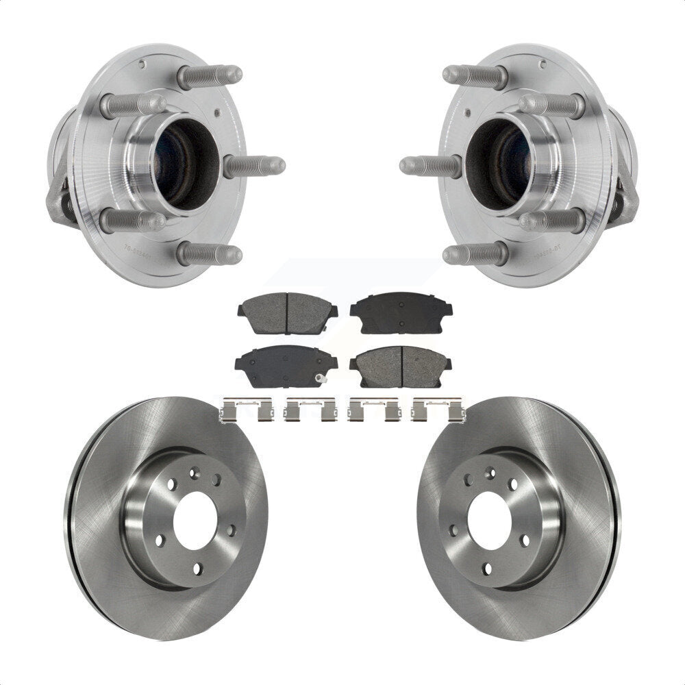 Hub Bearing Assembly Disc Brake Rotors And Pads Front Kit For Cadillac ATS