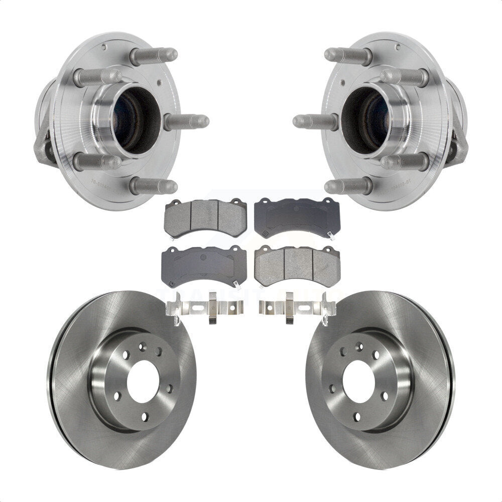 Hub Bearing Assembly Brake Rotor Pads Front Kit For 2017 Cadillac ATS V with RWD