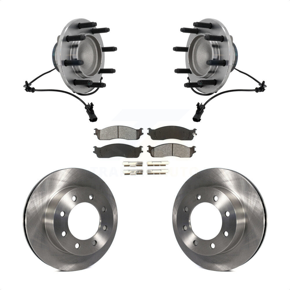Hub Bearing Assembly Disc Brake Rotor Pad Front Kit For Dodge Ram 1500 3500 2500
