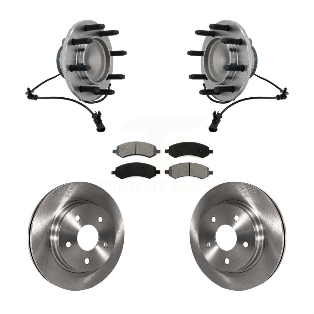 Hub Bearing Brake Rotor Pad Front Kit For 07-08 Dodge Ram 1500 With 8 Lug Wheels