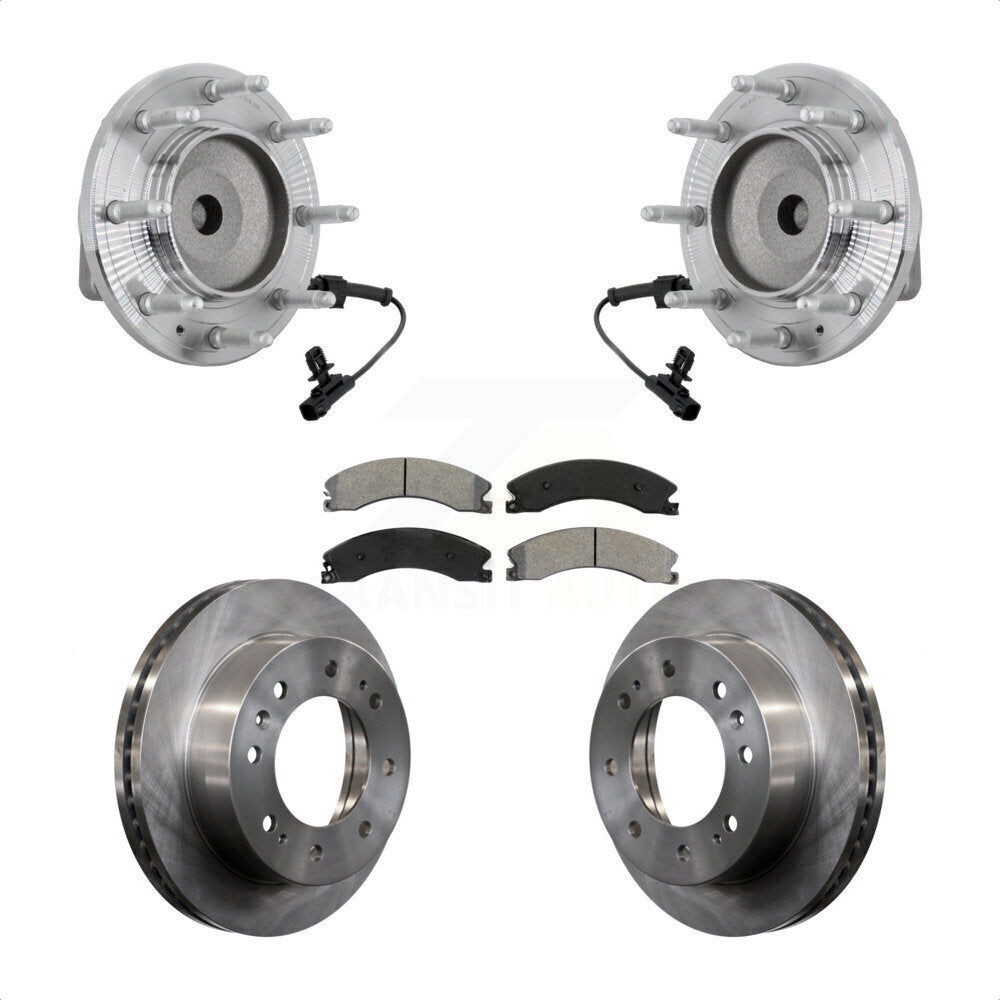 Hub Bearing Brake Rotor Pad Front Kit For GMC Chevrolet Sierra 2500 HD Silverado