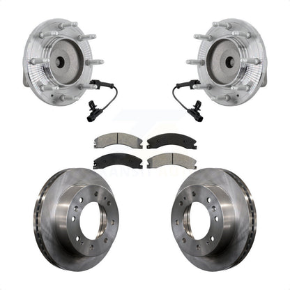 Hub Bearing Brake Rotor Pad Front Kit For GMC Chevrolet Sierra 2500 HD Silverado